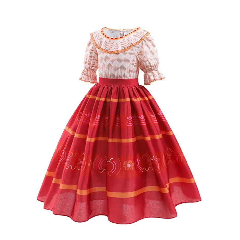 Colorful girls' fairy princess dress with matching accessory for dress-up play