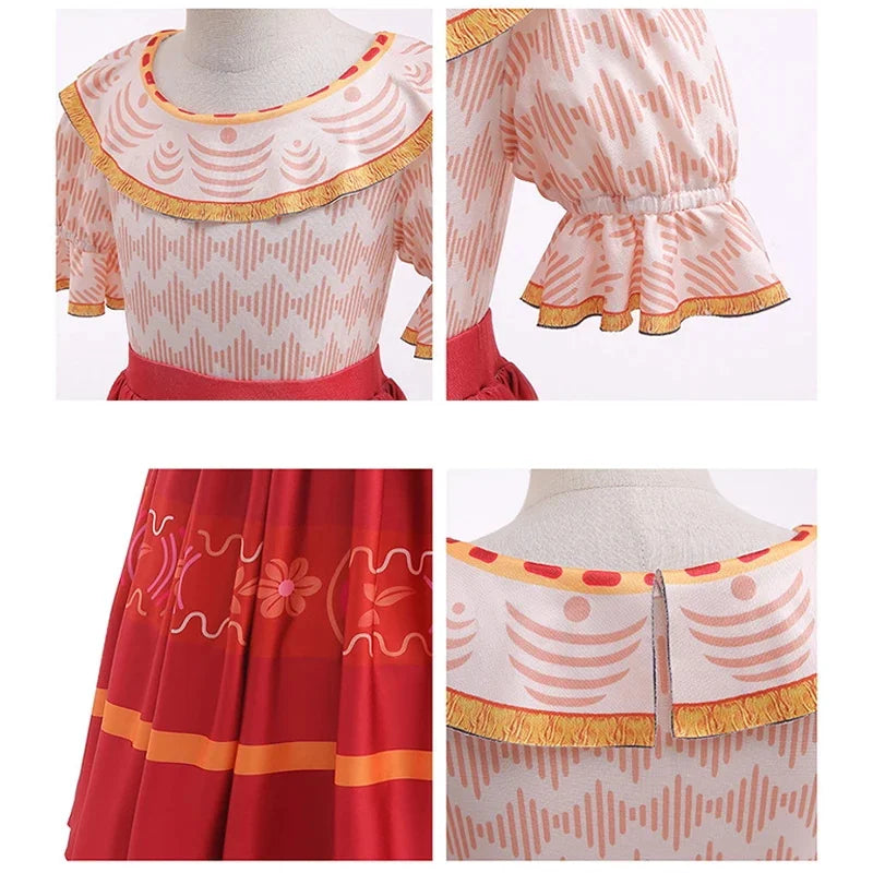 Storybook-inspired princess dress with half sleeves and round neckline