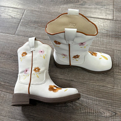 Sweet square-toe cowgirl boots for little adventurers
