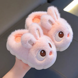 Girls Fluffy Bunny Cloud Clog Slippers
