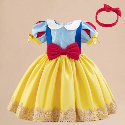 Golden Grace Princess Dress for girls, close-up – Magic Tree Kids