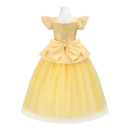 Golden Rose Princess Costume for girls, detail view – Magic Tree Kids