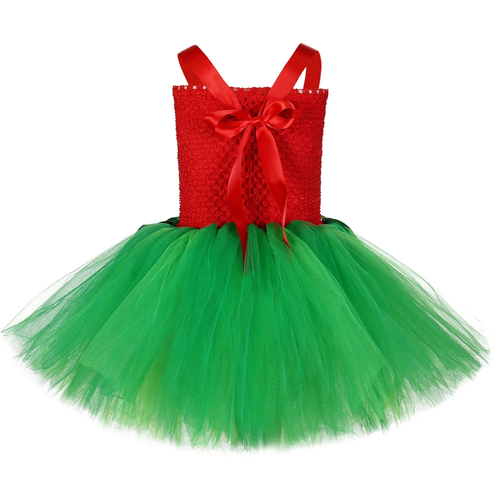 Hawaiian Island Girl costume with flower tiara, back view – Magic Tree Kids
