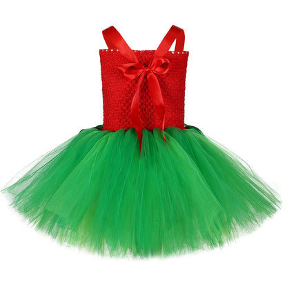 Hawaiian Island Girl costume with flower tiara, back view – Magic Tree Kids