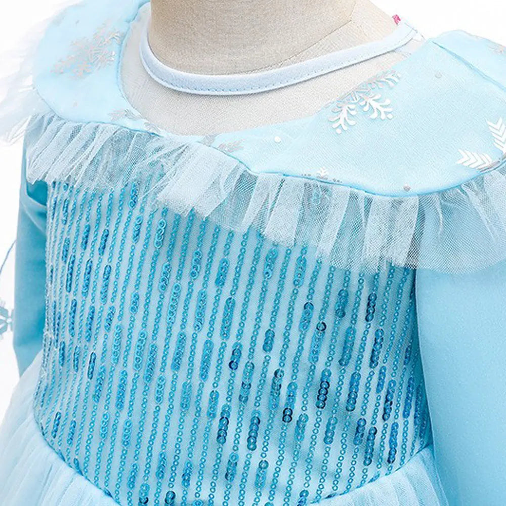 Ice Princess costume set for girls, back view – Magic Tree Kids