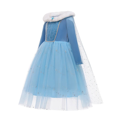 Ice Queen plush collar costume for girls, front view – Magic Tree Kids