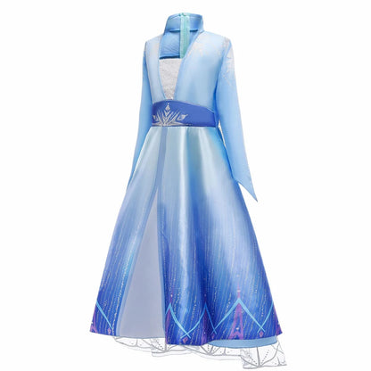 Shimmering snow queen princess gown with full-length sleeves