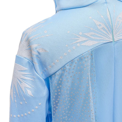 Floaty A-line ice princess dress in cool wintery tones