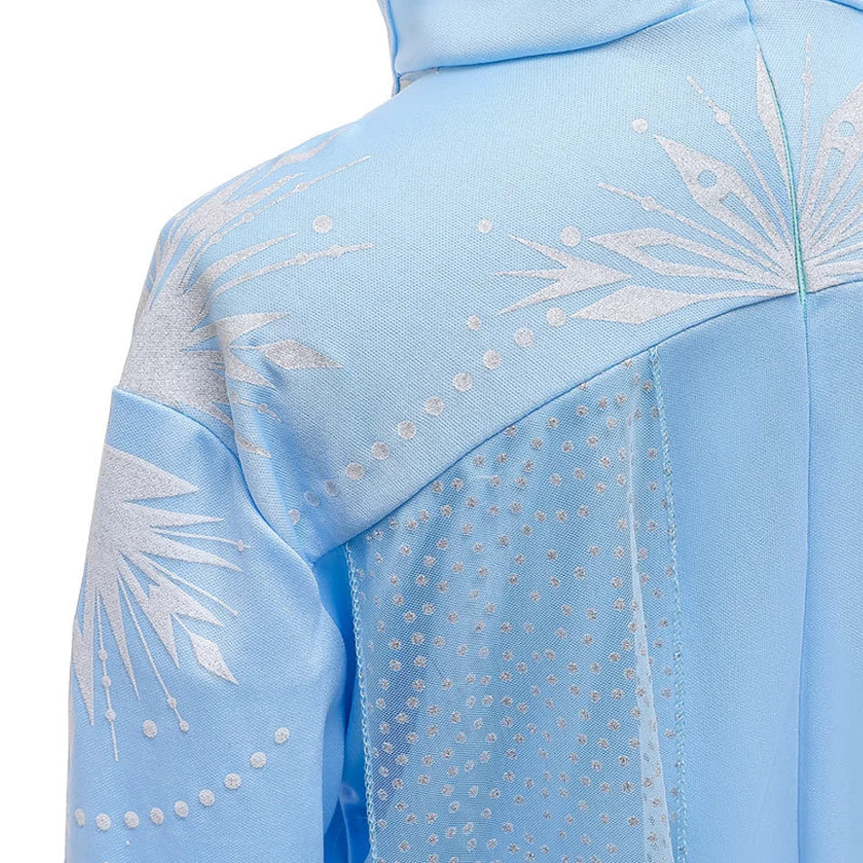 Floaty A-line ice princess dress in cool wintery tones