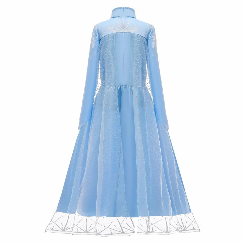 Detail of frosty sparkle bodice on winter princess costume dress