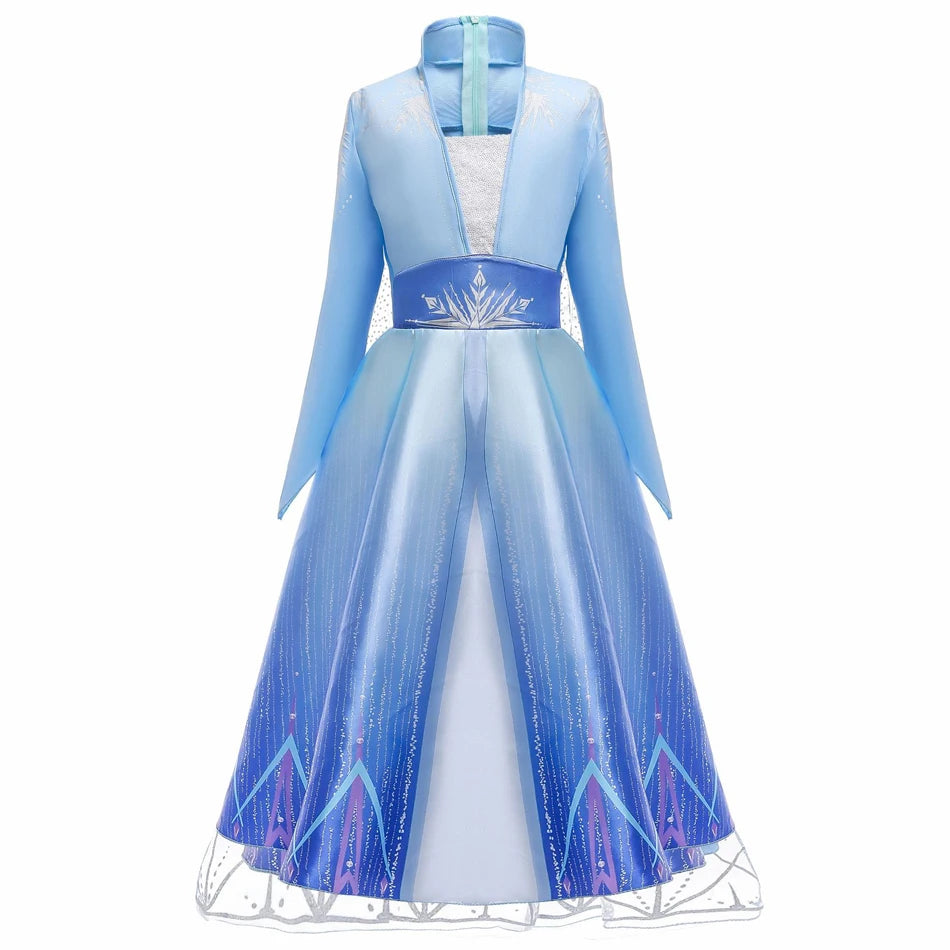 Full view of the ice queen sparkle princess dress for girls