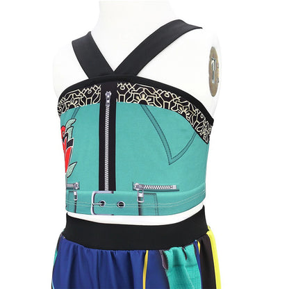 Girls' pop idol dress-up set with wig, perfect for stage performances and imaginative play