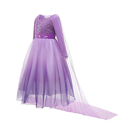 Elegant ice queen princess dress in icy lilac tones