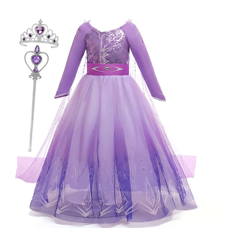 Girls' lilac princess gown for parties and dress-up by Magic Tree Kids