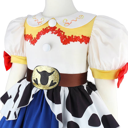 Charming girls' casual cowgirl dress detail with bow accent by Magic Tree Kids