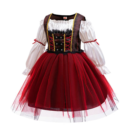 Pirate captain costume dress with playful appliqué details for girls