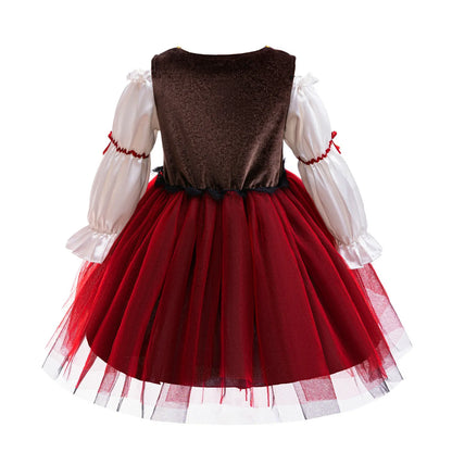 Knee-length ball-gown pirate costume dress for dress-up play