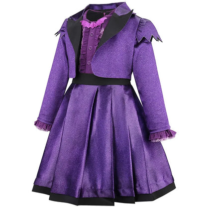 Little vampire princess dress and coat set in deep purple by Magic Tree Kids