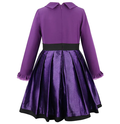Girls' vampire Halloween costume with matching coat detail