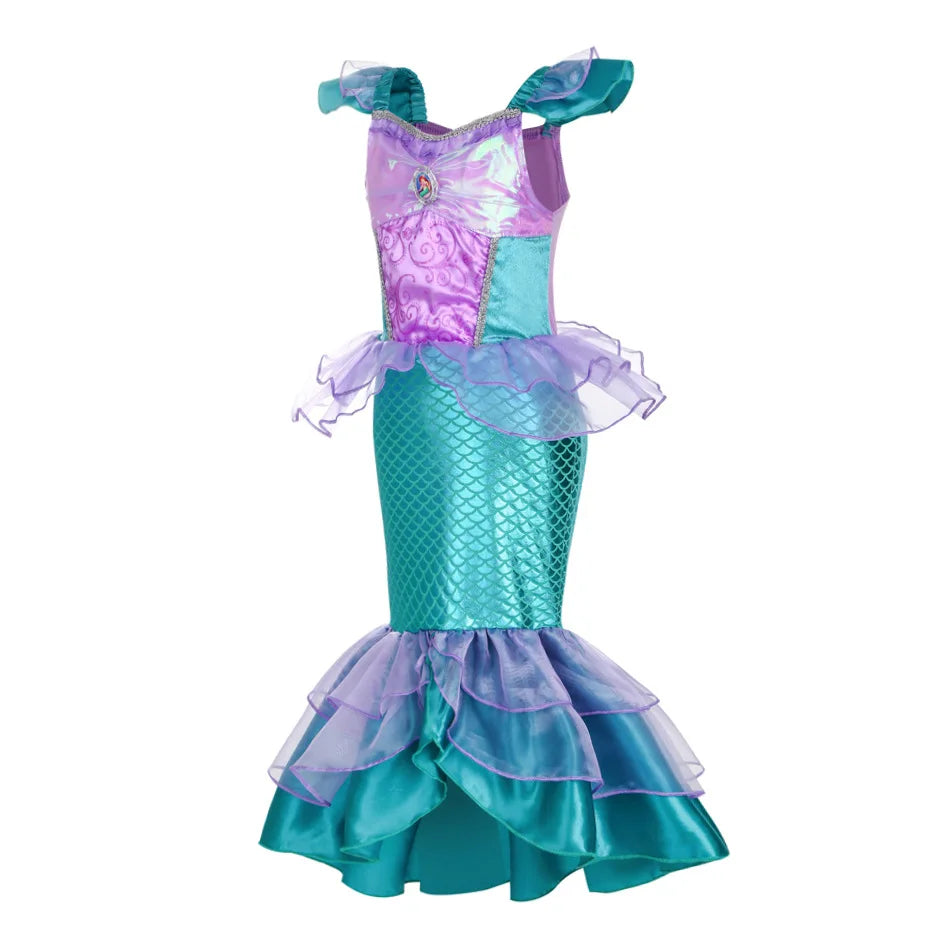 Magical Mermaid princess costume for girls, front view – Magic Tree Kids