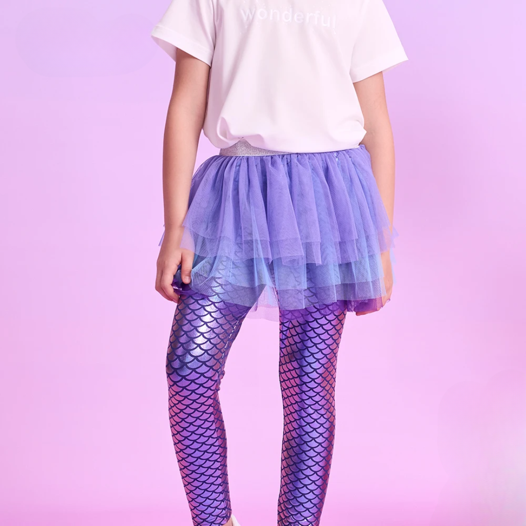 Holografische Meerjungfrau-Tüll-Leggings
