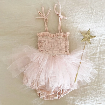 Conjunto de mameluco de bebé de tul princesa