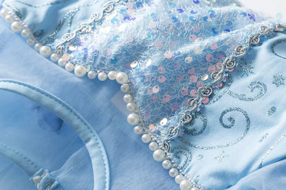 Midnight ball tutu princess dress for girls, detail view – Magic Tree Kids