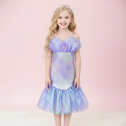 Mini Mermaid fantasy dress for girls, front view – Magic Tree Kids