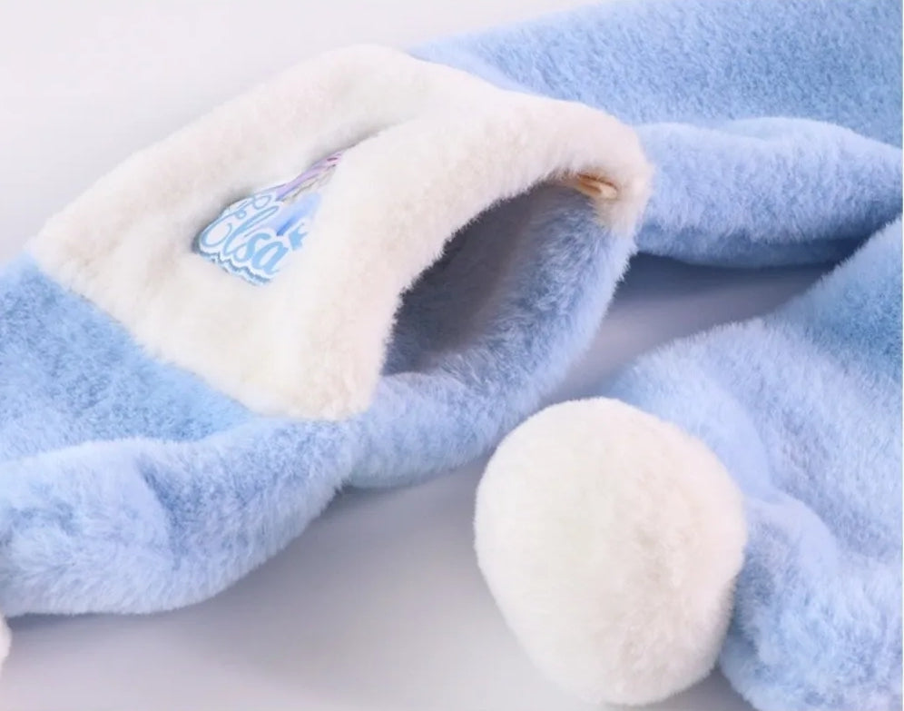 3-Piece Light Blue Winter Hat, Scarf & Gloves Set for Kids