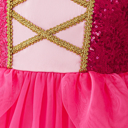 Pink Princess dress for girls, close-up – Magic Tree Kids