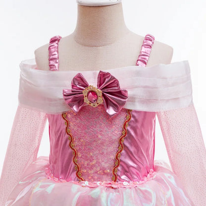 Pink Royal Ball Gown for girls, front view – Magic Tree Kids