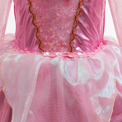 Pink Royal Ball Gown for girls, back view – Magic Tree Kids