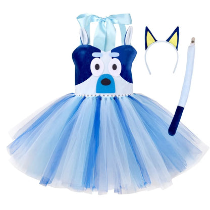 Cartoon-inspired dog costume tutu dress for parties and stage shows