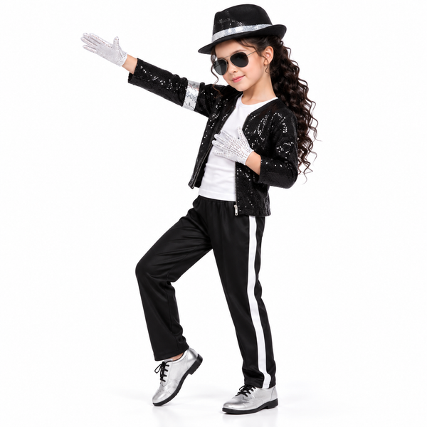 Kids pop icon stage costume set with sequin jacket from Magic Tree Kids