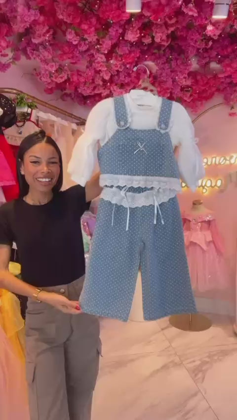 Blueberry Dots & Lace – 3-Piece Set Full of Vintage Charm