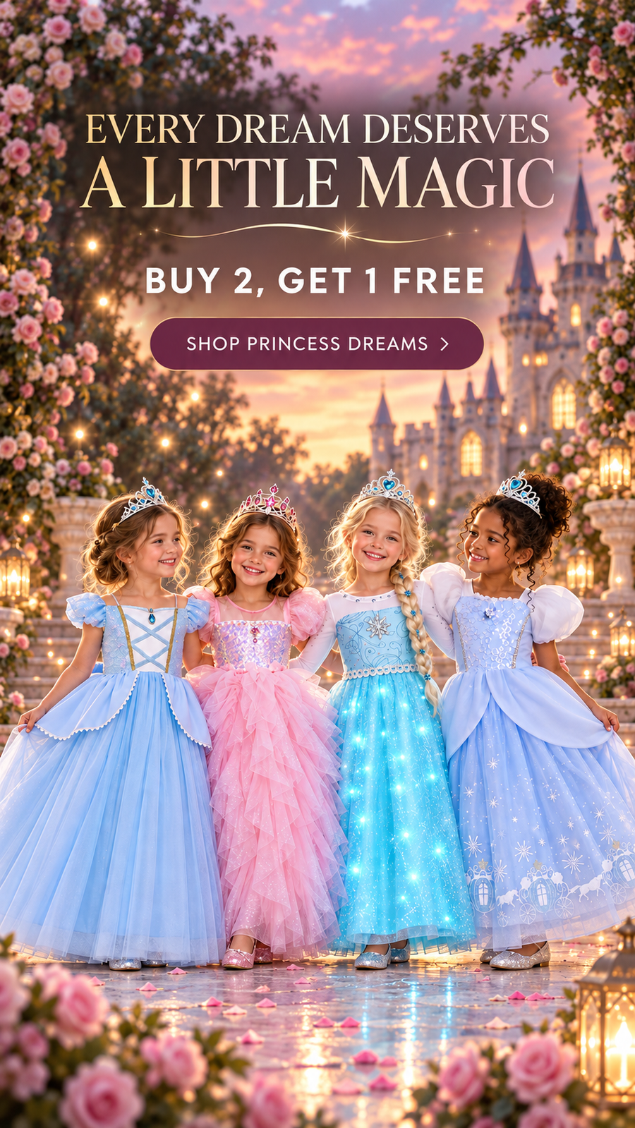 Magical princess dresses for girls — Buy 2, Get 1 FREE