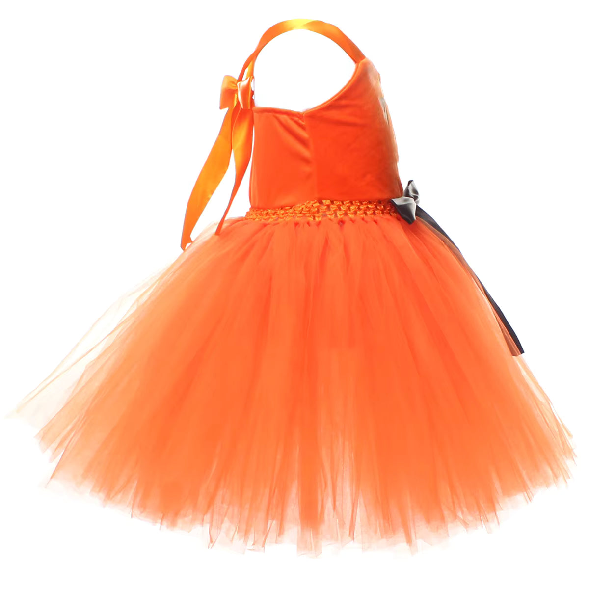 Orange and dark toned witch costume dress for kids' Halloween party