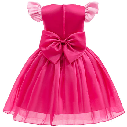 Pink puppy-inspired tutu party dress for girls by Magic Tree Kids