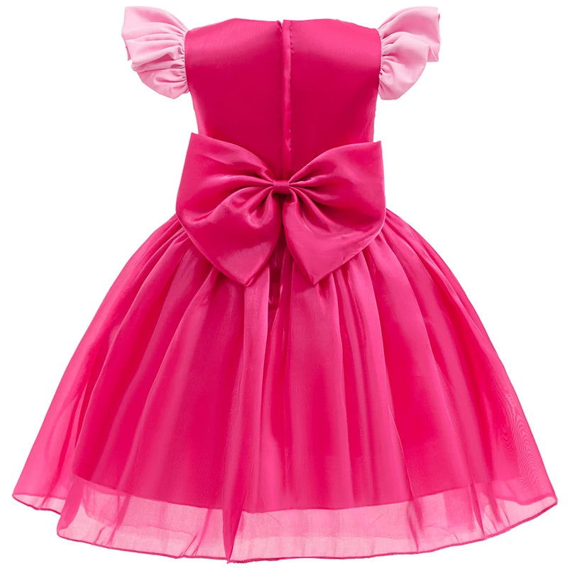 Pink puppy-inspired tutu party dress for girls by Magic Tree Kids