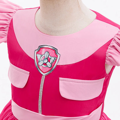 Twirly blush-pink princess tutu dress detail view
