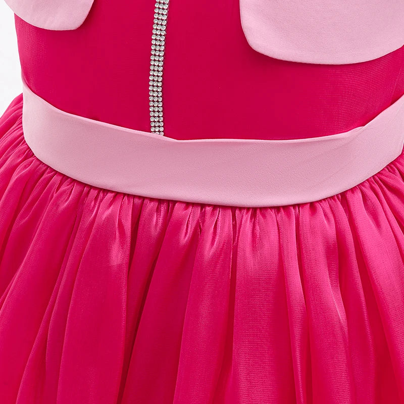 Pink party dress with full tutu skirt for little girls