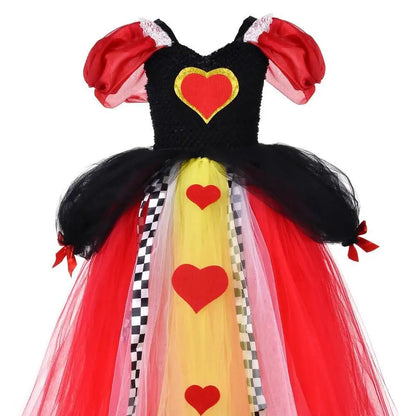 Full-length puff sleeve party tutu dress for girls dress-up