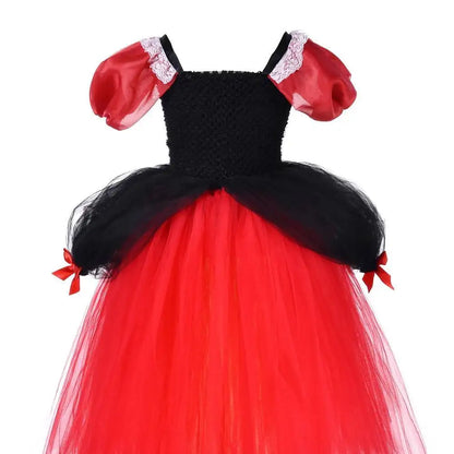 Regal red and black heart-print costume dress by Magic Tree Kids