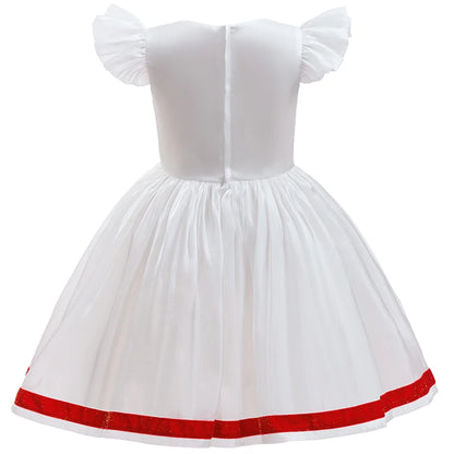Playful character-style costume dress for girls with fluttering sleeves