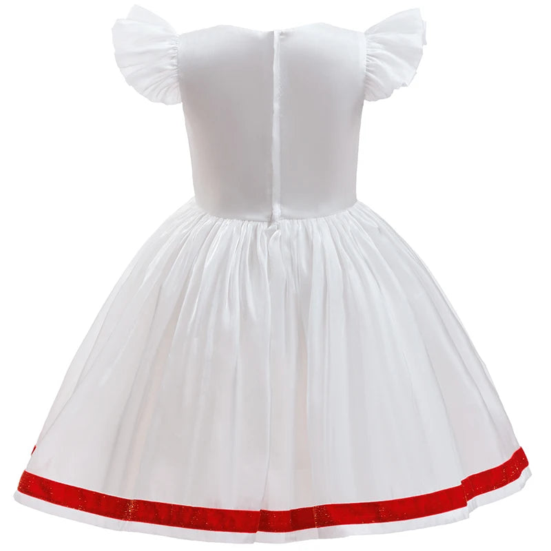 Playful character-style costume dress for girls with fluttering sleeves
