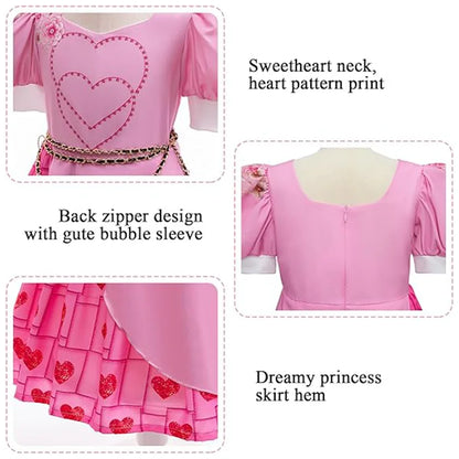 Rosy pink costume dress with coordinating socks for girls