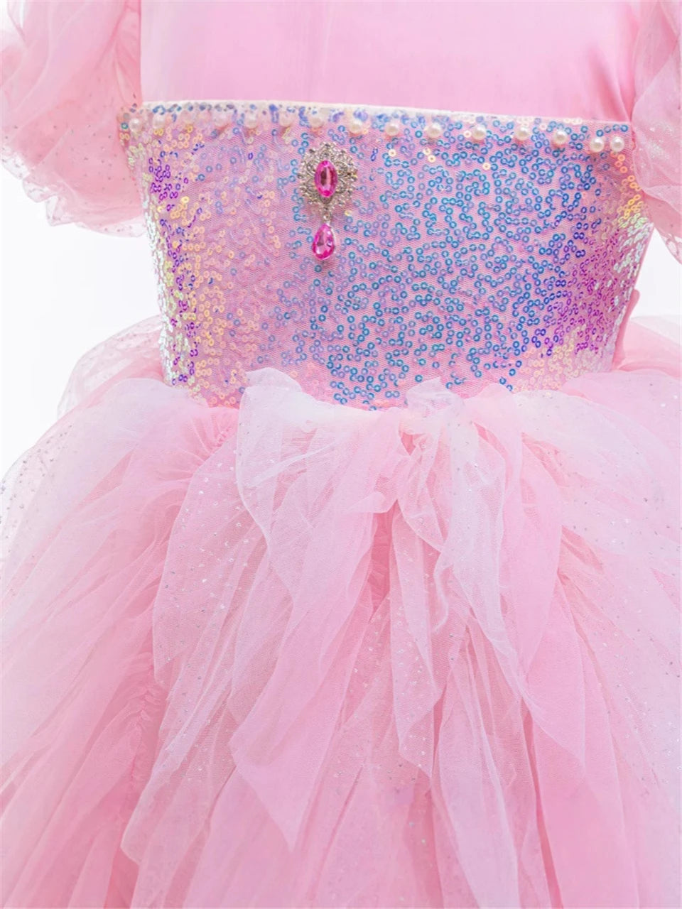 Royal Pink Blossom Gown for girls, styling detail – Magic Tree Kids