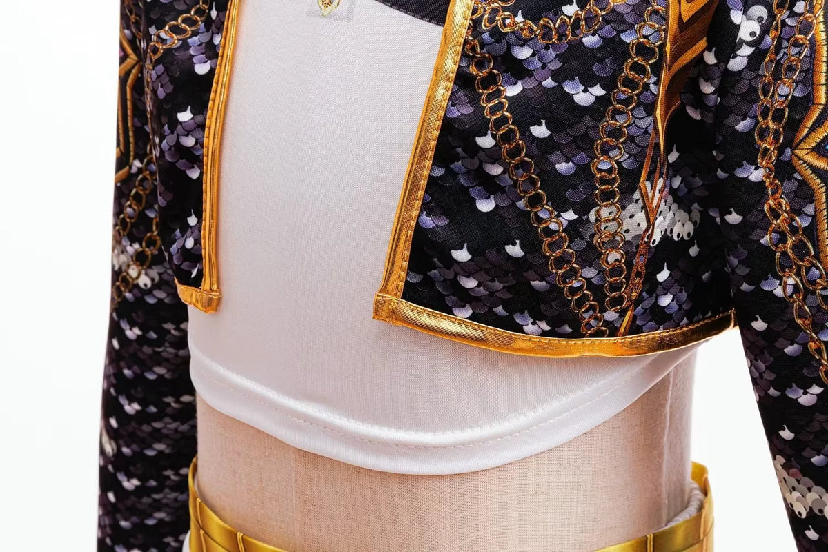 Royal Stage Set costume detail with chain and sequin accents