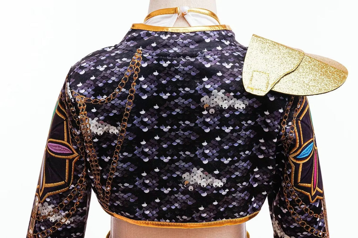 Girls' coordinated top, jacket and bottoms dance performance set
