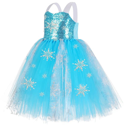 Close-up of sequin bodice on the snow queen princess dress
